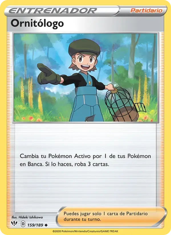 Ornitólogo — Oscuridad Incandescente 159 Spanish Pokémon card