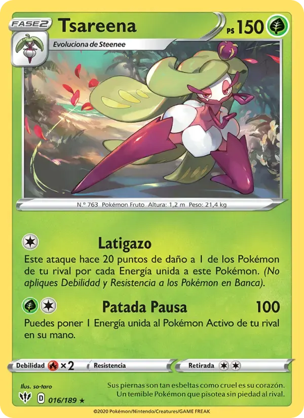 Tsareena — Oscuridad Incandescente 16 Spanish Pokémon card