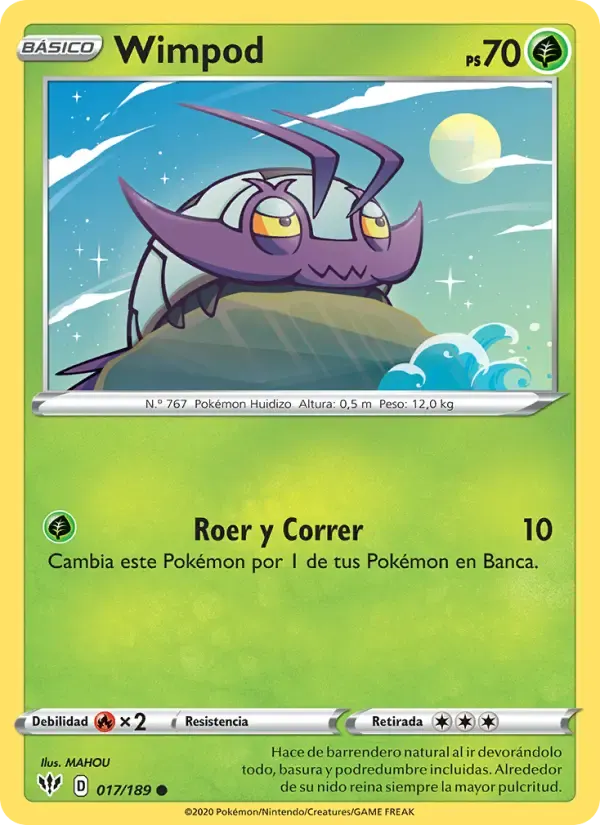 Wimpod — Oscuridad Incandescente 17 Spanish Pokémon card