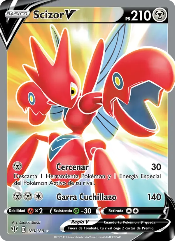 Scizor V — Oscuridad Incandescente 183 Spanish Pokémon card