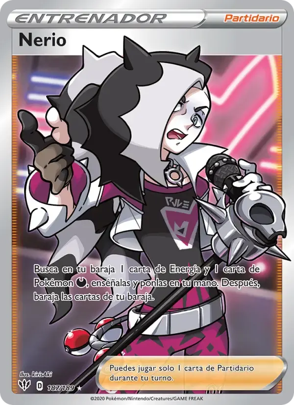 Nerio — Oscuridad Incandescente 187 Spanish Pokémon card