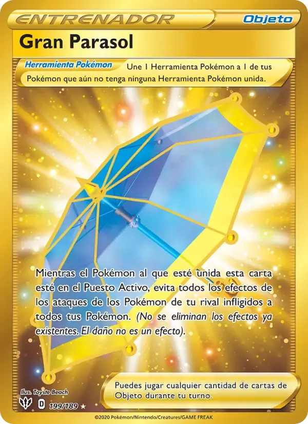 Gran Parasol — Oscuridad Incandescente 199 Spanish Pokémon card