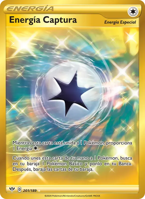 Energía Captura — Oscuridad Incandescente 201 Spanish Pokémon card