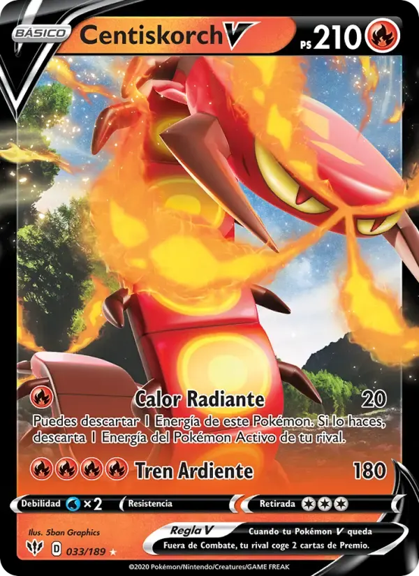 Centiskorch V — Oscuridad Incandescente 33 Spanish Pokémon card