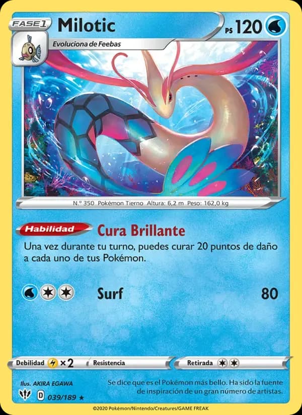 Milotic — Oscuridad Incandescente 39 Spanish Pokémon card