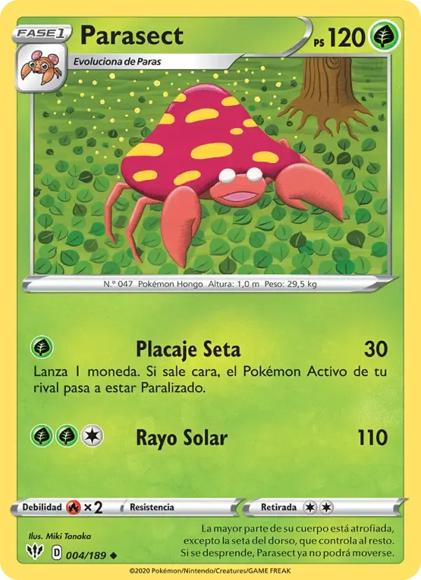 Parasect — Oscuridad Incandescente 4 Spanish Pokémon card