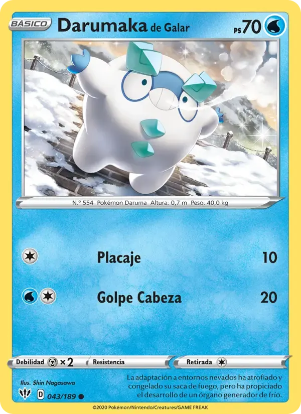 Darumaka de Galar — Oscuridad Incandescente 43 Spanish Pokémon card