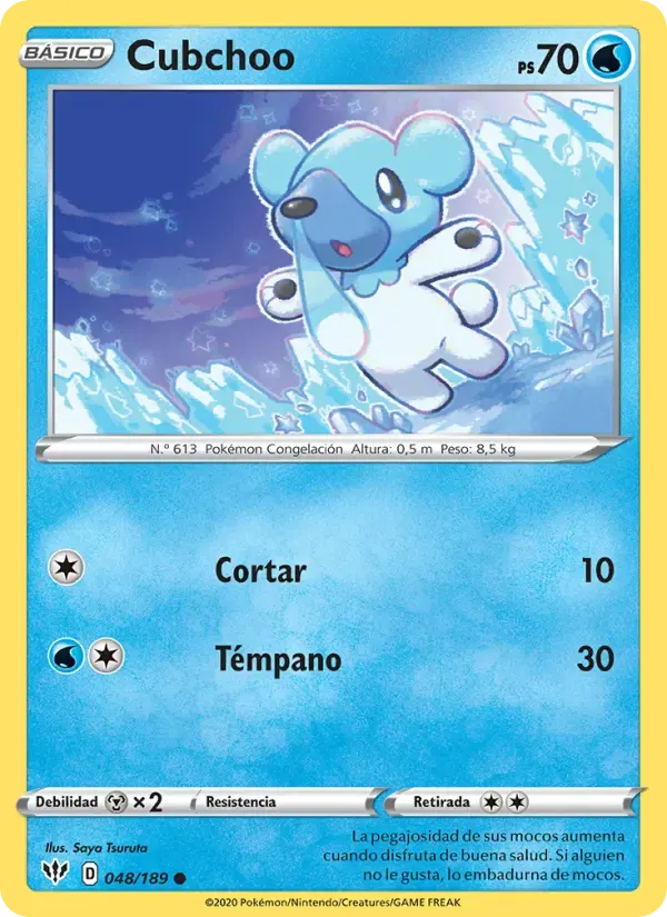 Cubchoo — Oscuridad Incandescente 48 Spanish Pokémon card