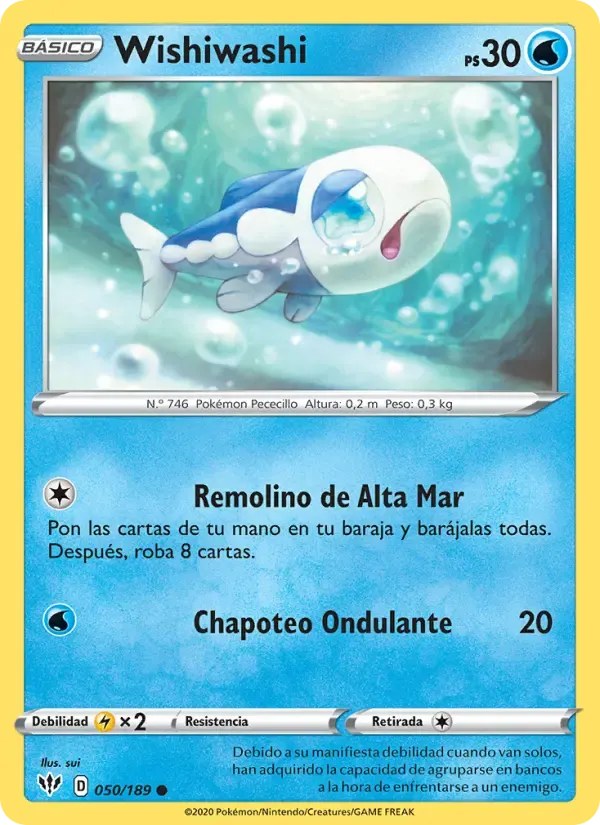 Wishiwashi — Oscuridad Incandescente 50 Spanish Pokémon card
