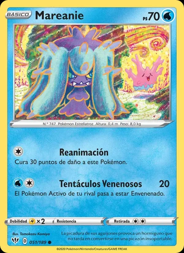 Mareanie — Oscuridad Incandescente 51 Spanish Pokémon card