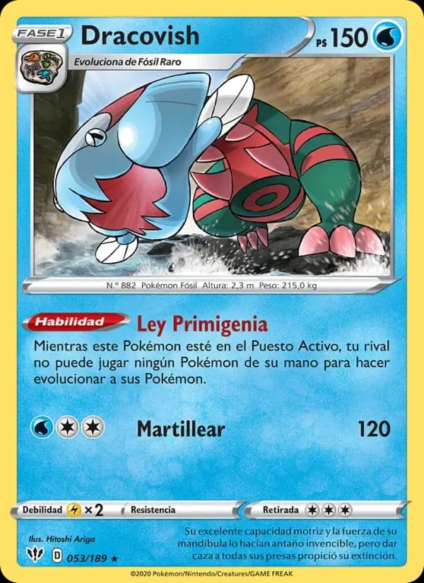 Dracovish — Oscuridad Incandescente 53 Spanish Pokémon card