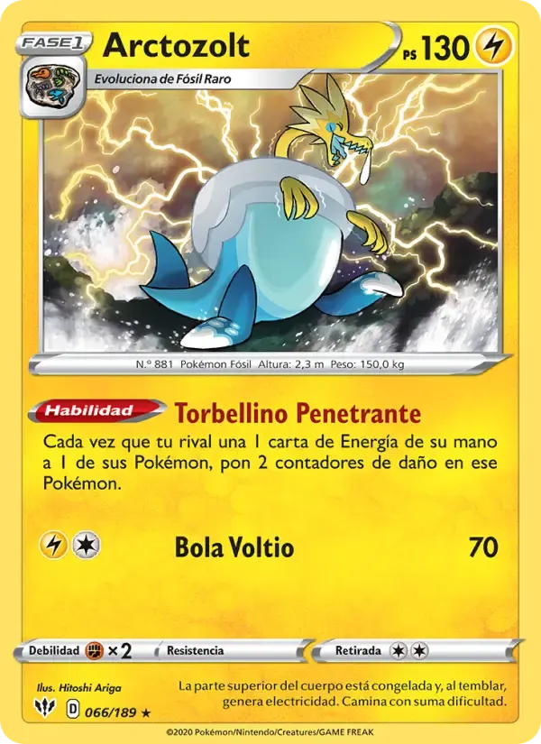 Arctozolt — Oscuridad Incandescente 66 Spanish Pokémon card