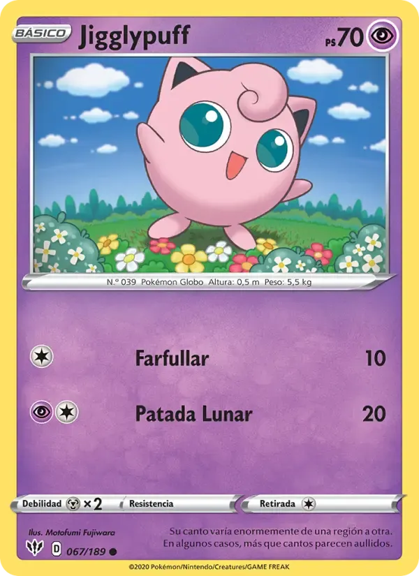 Jigglypuff — Oscuridad Incandescente 67 Spanish Pokémon card