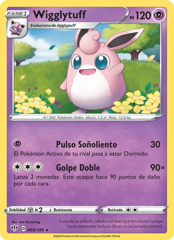 Wigglytuff — Oscuridad Incandescente 68 Spanish Pokémon card