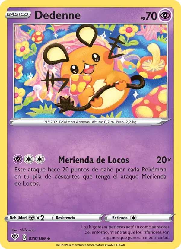 Dedenne — Oscuridad Incandescente 78 Spanish Pokémon card