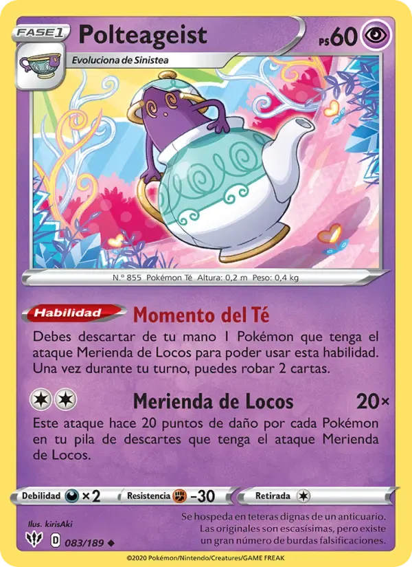 Polteageist — Oscuridad Incandescente 83 Spanish Pokémon card