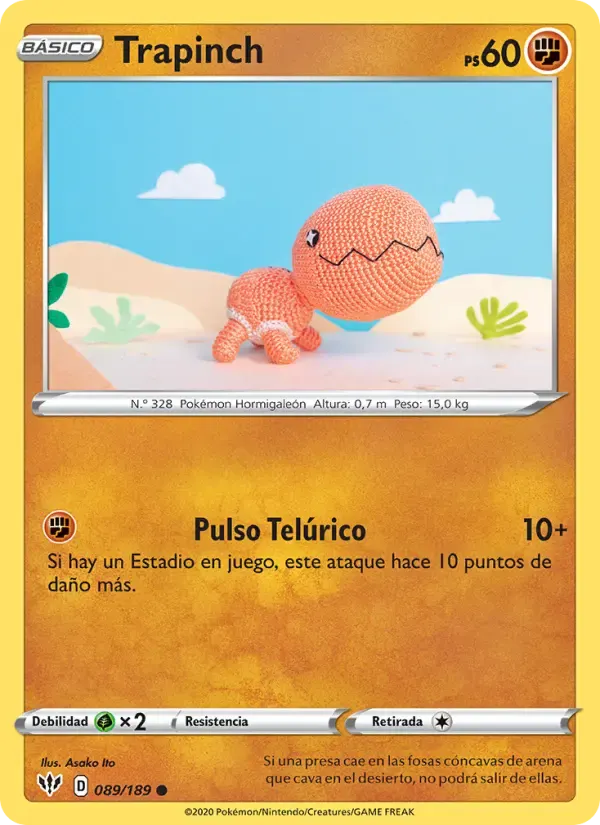 Trapinch — Oscuridad Incandescente 89 Spanish Pokémon card