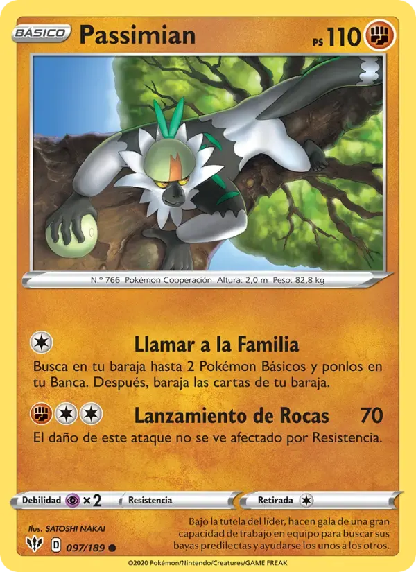Passimian — Oscuridad Incandescente 97 Spanish Pokémon card