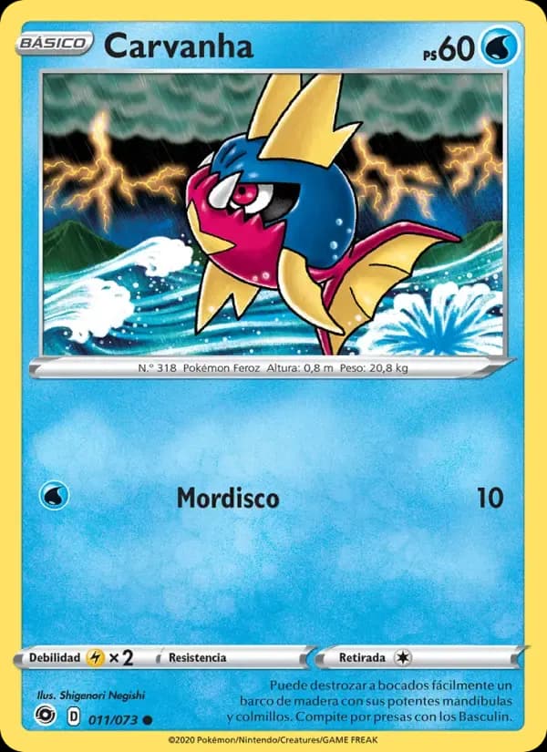 Carvanha — Camino de Campeones 11 Spanish Pokémon card