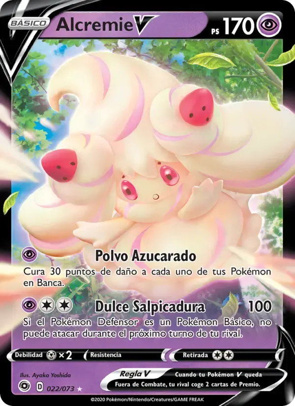 Alcremie V — Camino de Campeones 22 Spanish Pokémon card