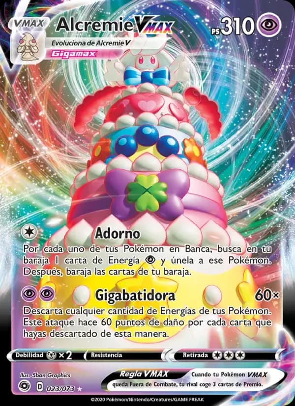 Alcremie VMAX — Camino de Campeones 23 Spanish Pokémon card