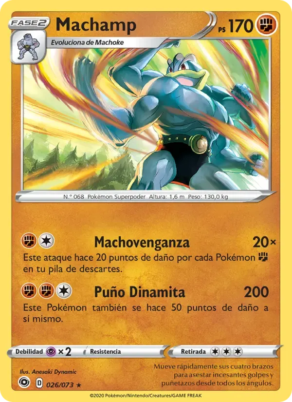 Machamp — Camino de Campeones 26 Spanish Pokémon card
