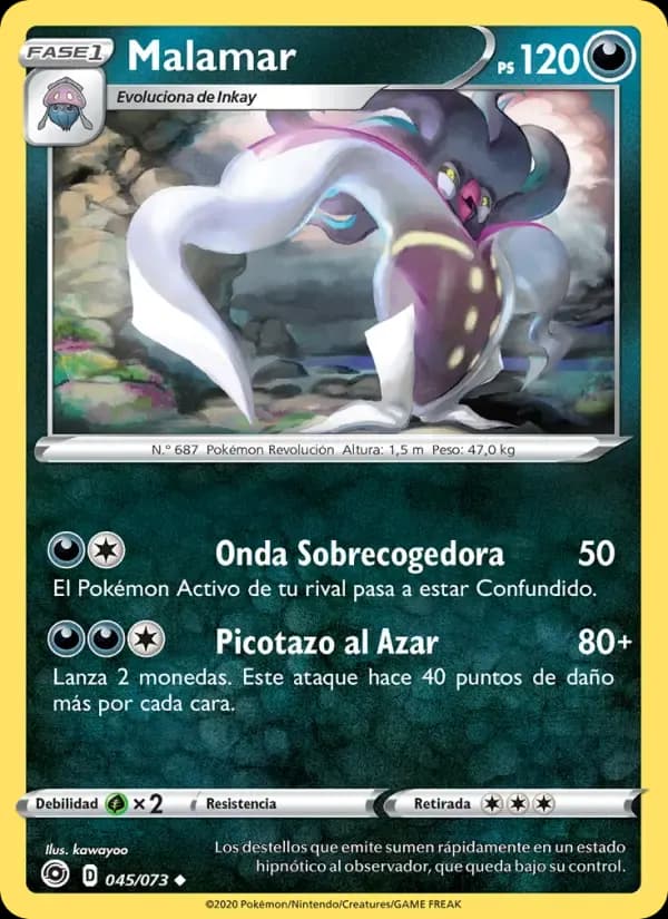 Malamar — Camino de Campeones 45 Spanish Pokémon card