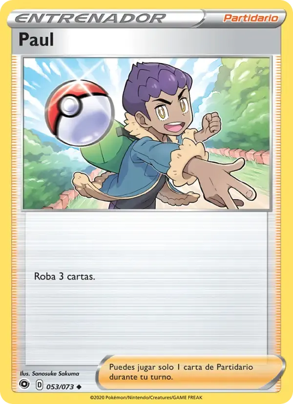 Paul — Camino de Campeones 53 Spanish Pokémon card