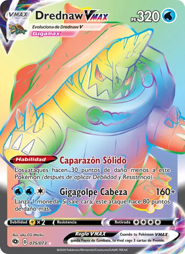 Drednaw VMAX — Camino de Campeones 75 Spanish Pokémon card