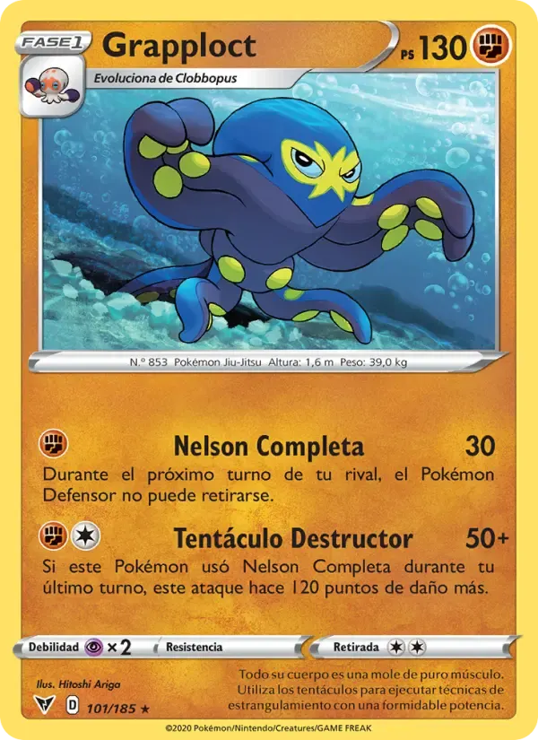 Grapploct — Voltaje Vívido 101 Spanish Pokémon card
