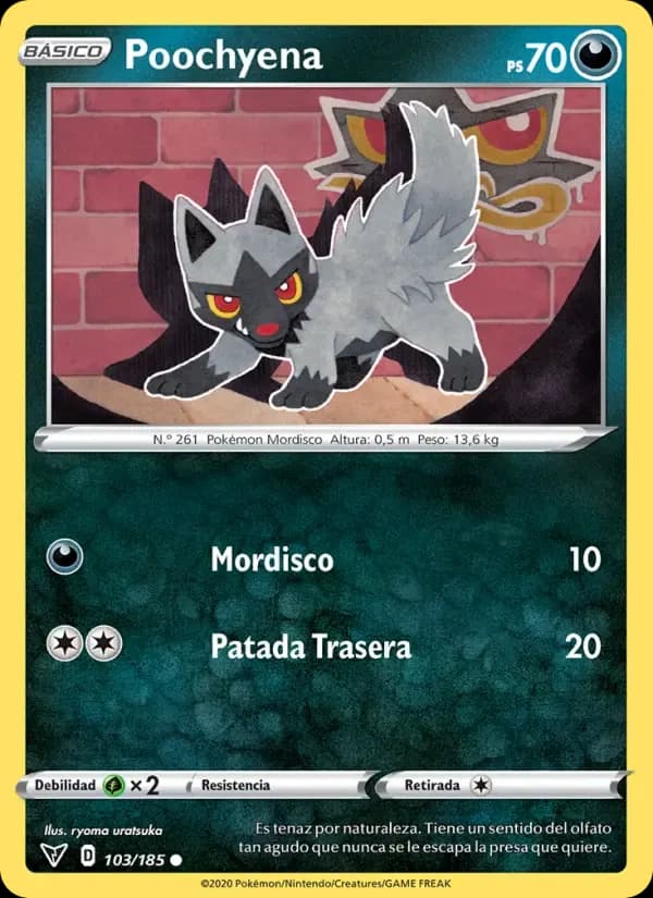 Poochyena — Voltaje Vívido 103 Spanish Pokémon card