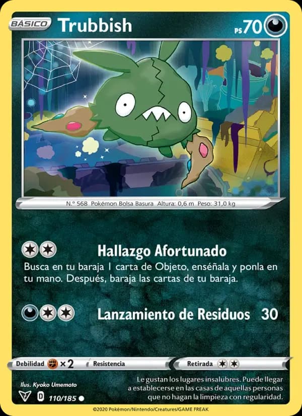 Trubbish — Voltaje Vívido 110 Spanish Pokémon card