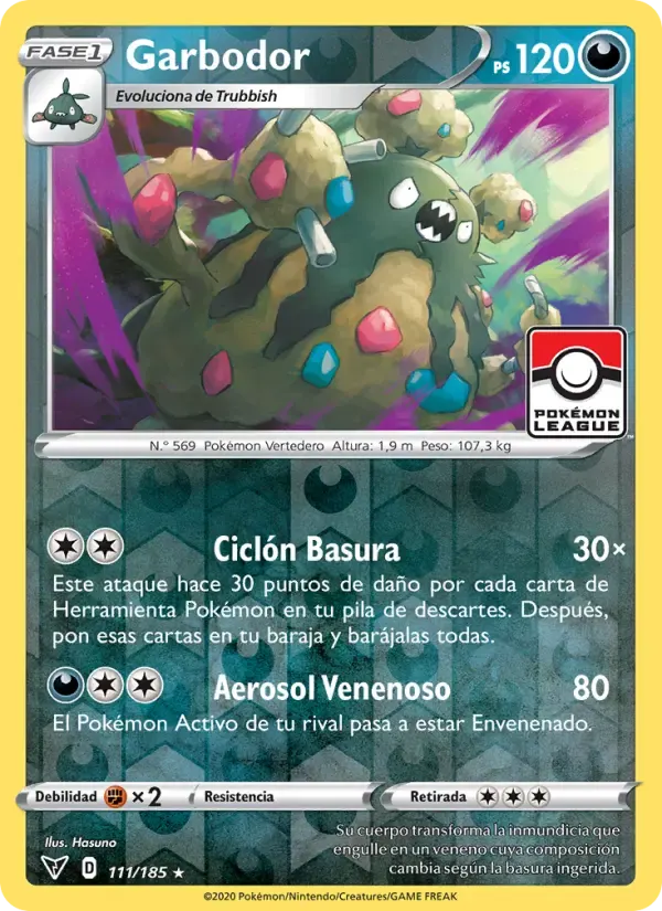 Garbodor — Voltaje Vívido 111 Spanish Pokémon card