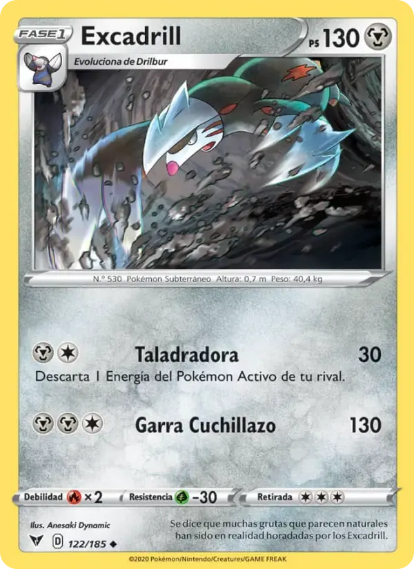 Excadrill — Voltaje Vívido 122 Spanish Pokémon card
