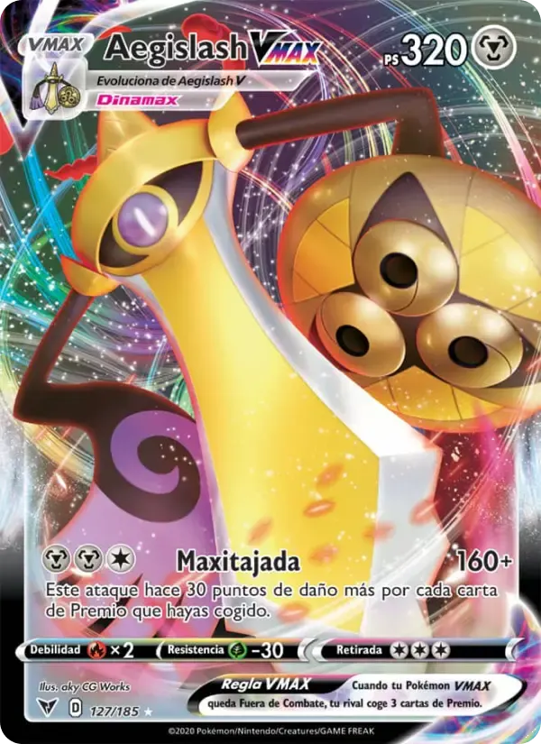 Aegislash VMAX — Voltaje Vívido 127 Spanish Pokémon card