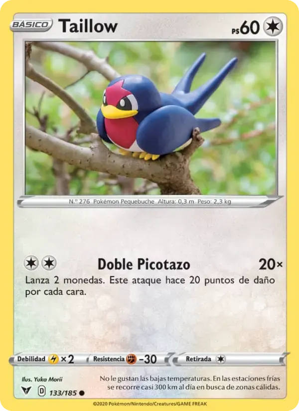 Taillow — Voltaje Vívido 133 Spanish Pokémon card