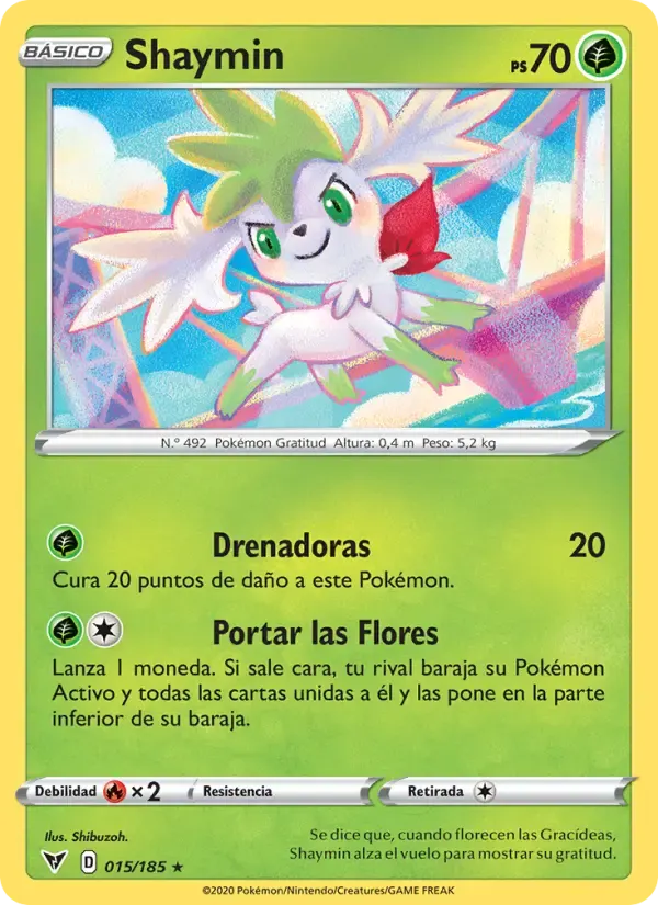 Shaymin — Voltaje Vívido 15 Spanish Pokémon card