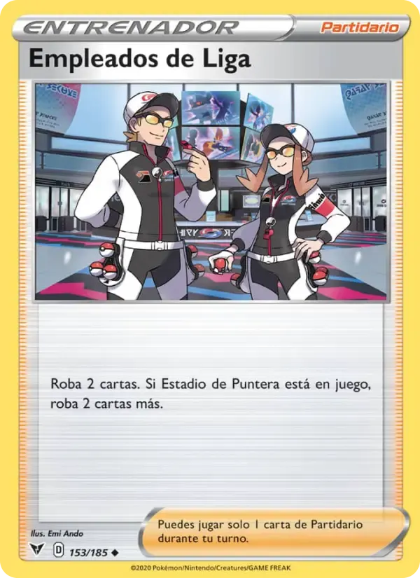 Empleados de Liga — Voltaje Vívido 153 Spanish Pokémon card