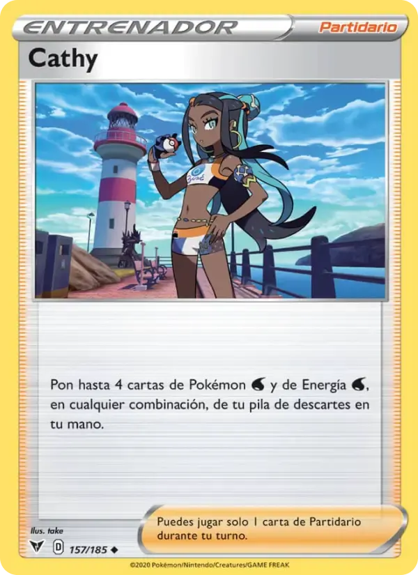 Cathy — Voltaje Vívido 157 Spanish Pokémon card