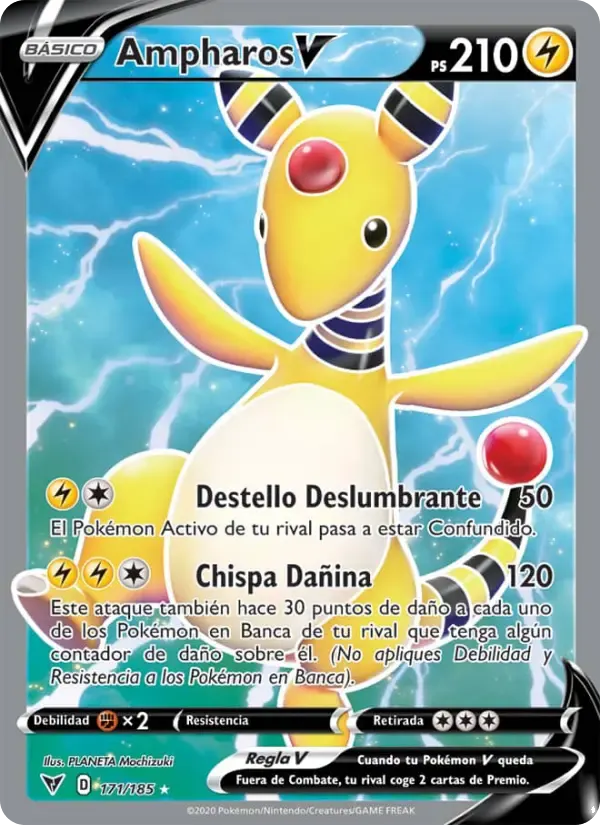 Ampharos V — Voltaje Vívido 171 Spanish Pokémon card