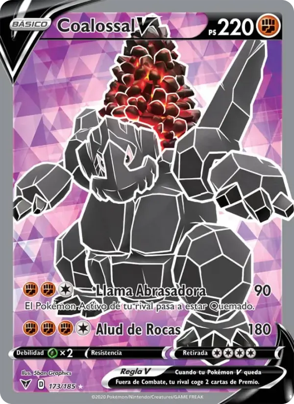Coalossal V — Voltaje Vívido 173 Spanish Pokémon card