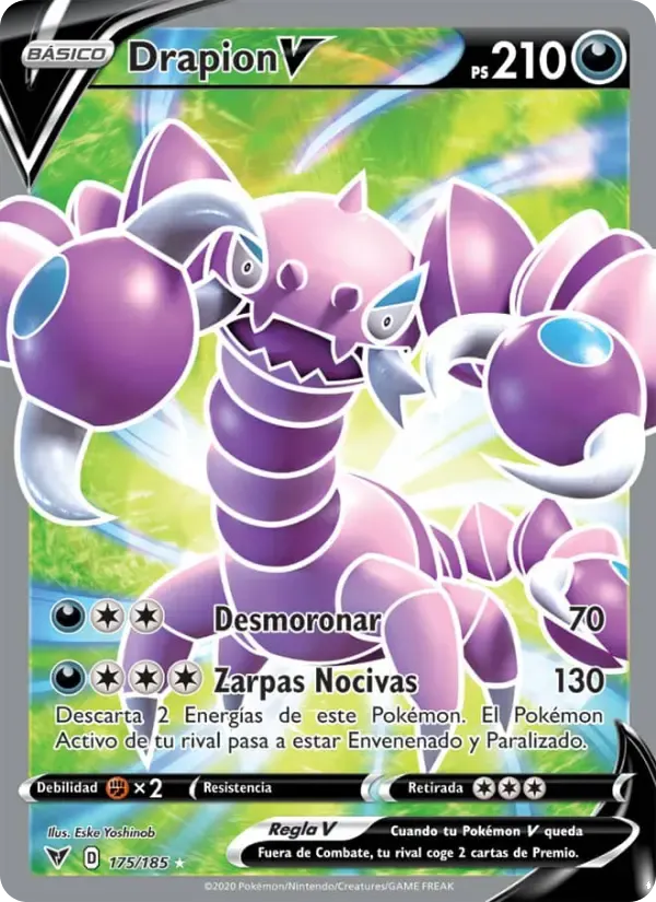 Drapion V — Voltaje Vívido 175 Spanish Pokémon card