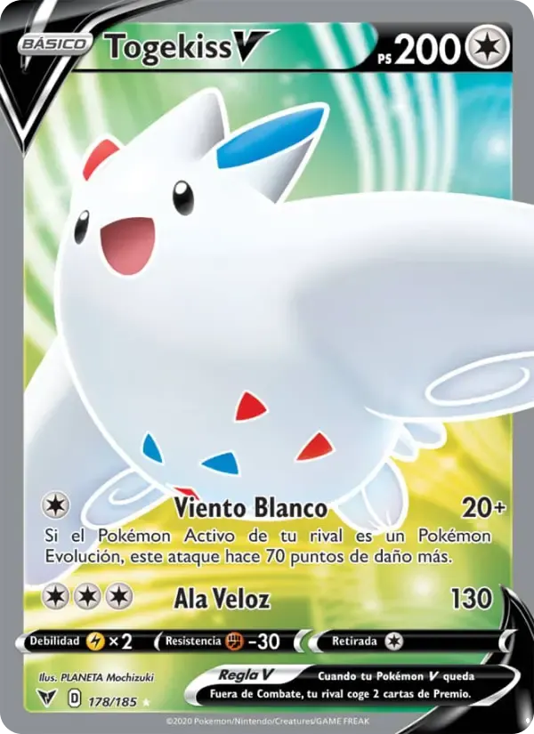 Togekiss V — Voltaje Vívido 178 Spanish Pokémon card