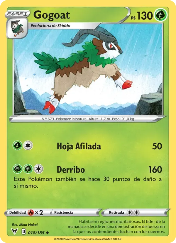 Gogoat — Voltaje Vívido 18 Spanish Pokémon card