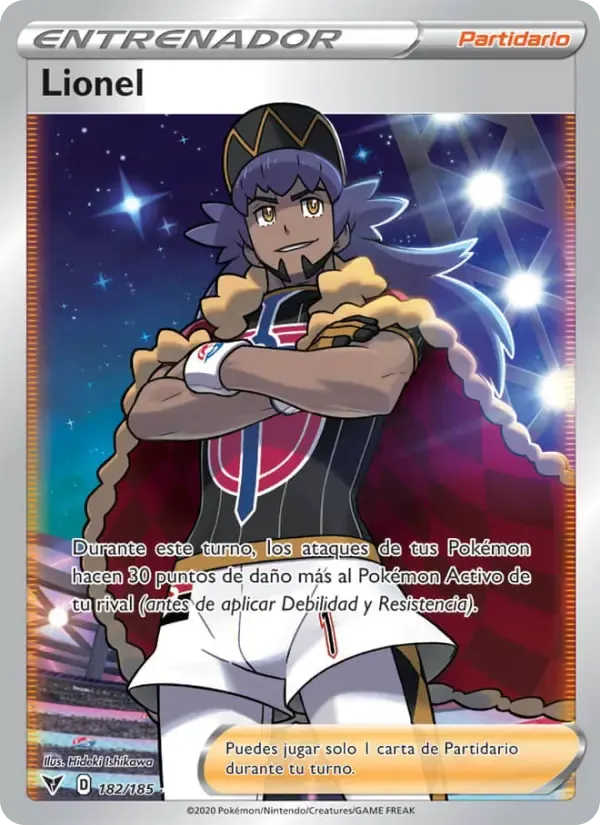 Lionel — Voltaje Vívido 182 Spanish Pokémon card