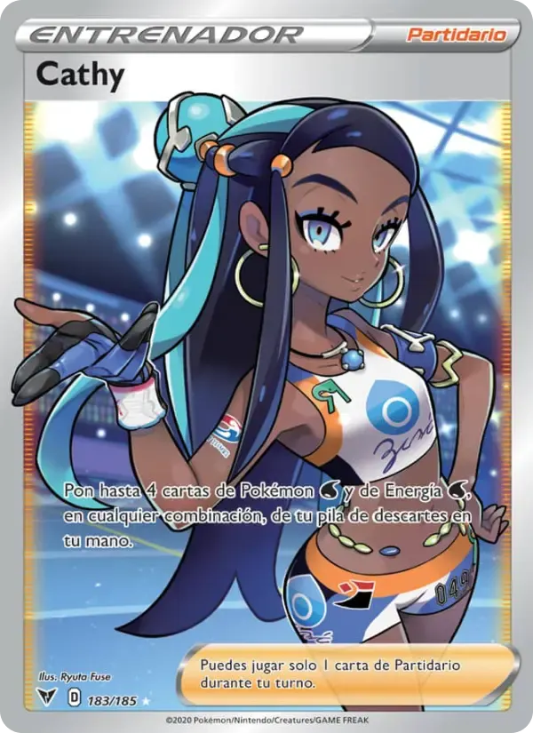 Cathy — Voltaje Vívido 183 Spanish Pokémon card