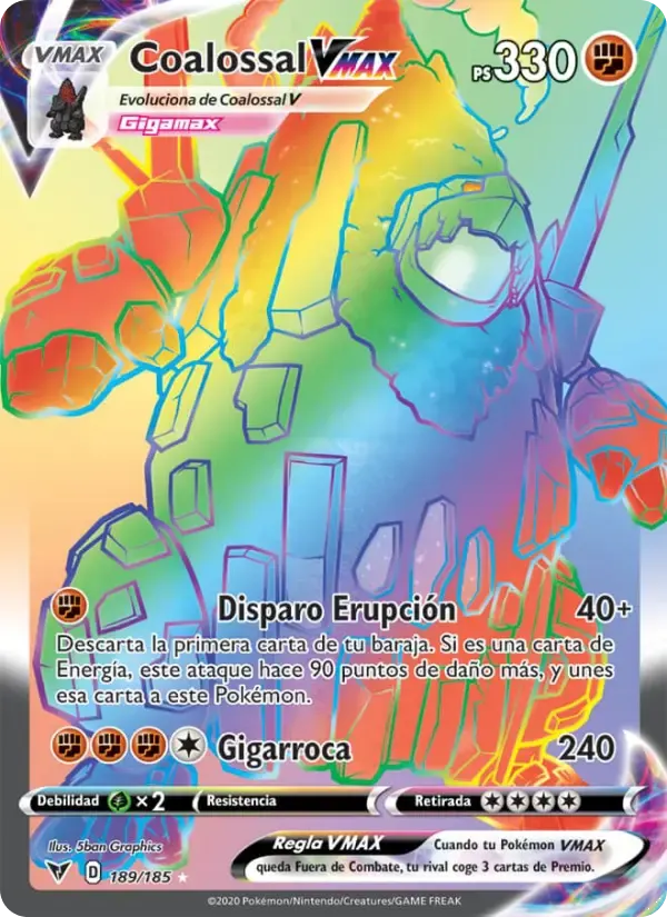 Coalossal VMAX — Voltaje Vívido 189 Spanish Pokémon card