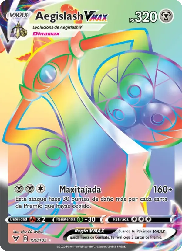Aegislash VMAX — Voltaje Vívido 190 Spanish Pokémon card