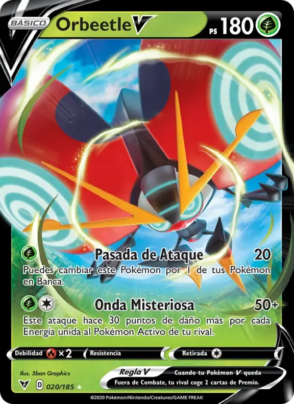 Orbeetle V — Voltaje Vívido 20 Spanish Pokémon card