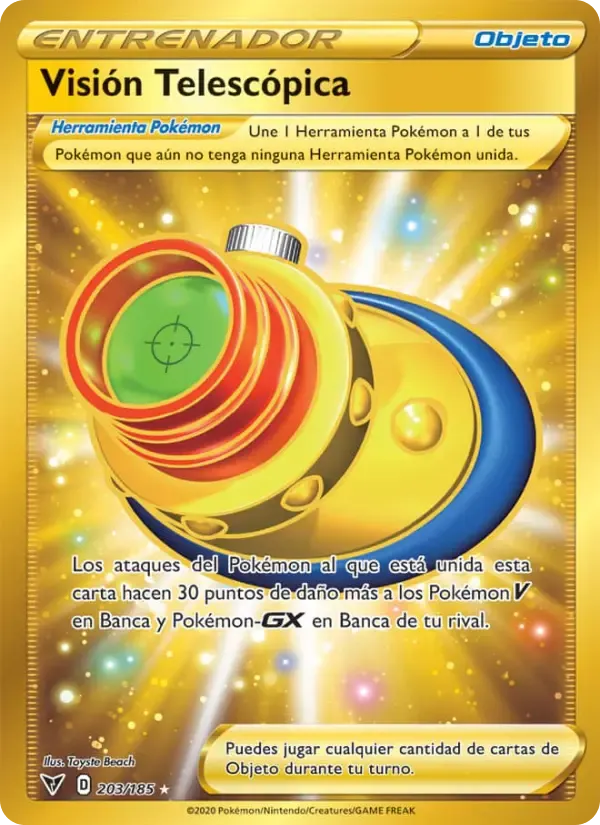 Visión Telescópica — Voltaje Vívido 203 Spanish Pokémon card